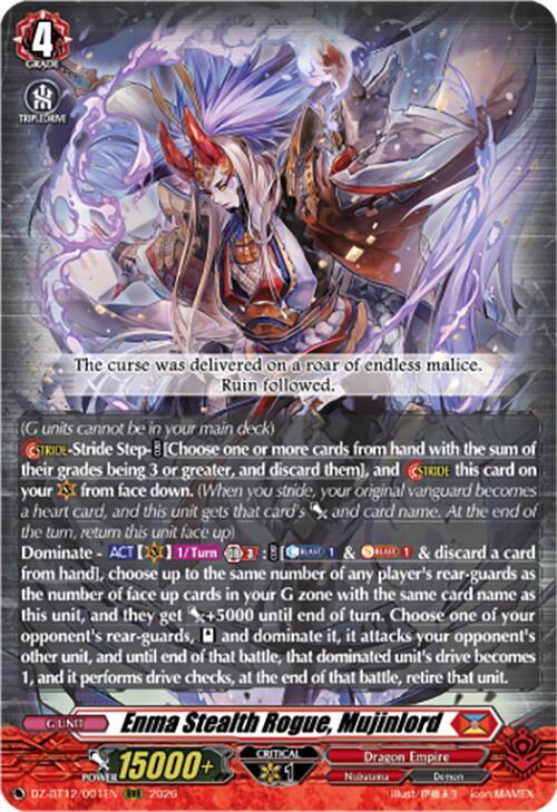 Cardfight Vanguard DZ-BT12: Chasm of Lost Souls Enma Stealth Rogue, Mujinlord DZ-BT12/001EN - RRR Near Mint