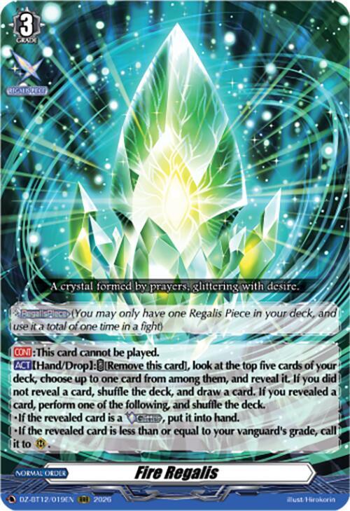 Cardfight Vanguard DZ-BT12: Chasm of Lost Souls Fire Regalis DZ-BT12/019EN - RRR Near Mint