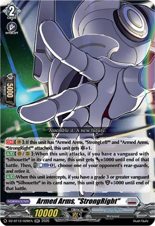 Cardfight Vanguard DZ-BT12: Chasm of Lost Souls Armed Arms, "StrongRight" DZ-BT12/028EN - RR Near Mint