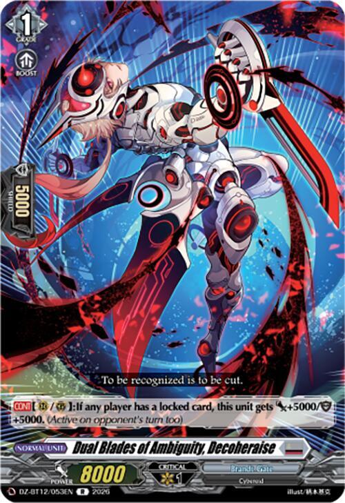 Cardfight Vanguard DZ-BT12: Chasm of Lost Souls Dual Blades of Ambiguity, Decoheraise DZ-BT12/053EN - R Near Mint