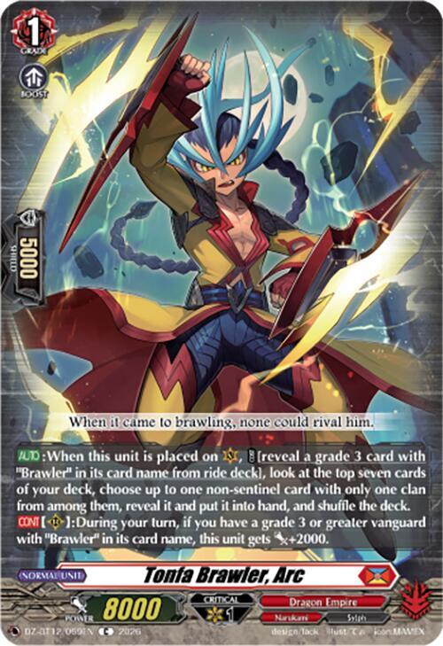Cardfight Vanguard DZ-BT12: Chasm of Lost Souls Tonfa Brawler, Arc DZ-BT12/069EN - C Near Mint