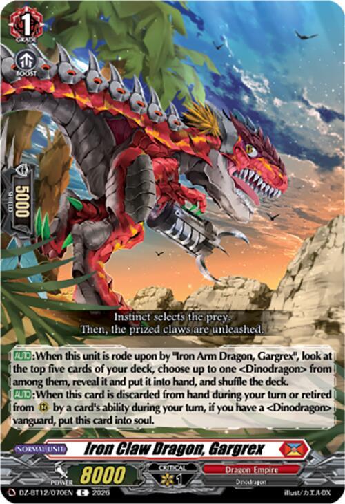 Cardfight Vanguard DZ-BT12: Chasm of Lost Souls Iron Claw Dragon, Gargrex DZ-BT12/070EN - C Near Mint