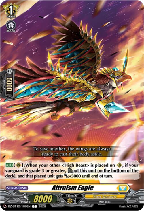 Cardfight Vanguard DZ-BT12: Chasm of Lost Souls Altruism Eagle DZ-BT12/100EN - C Near Mint