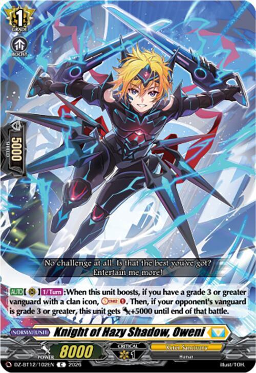 Cardfight Vanguard DZ-BT12: Chasm of Lost Souls Knight of Hazy Shadow, Oweni DZ-BT12/102EN - C Near Mint