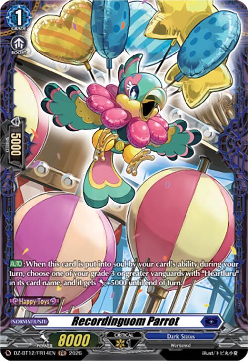 Cardfight Vanguard DZ-BT12: Chasm of Lost Souls Recordinguom Parrot (FR) DZ-BT12/FR14EN - Frame Rare Near Mint