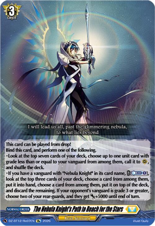 Cardfight Vanguard DZ-BT12: Chasm of Lost Souls The Nebula Knight's Path to Reach for the Stars DZ-BT12/Re07EN - RE Near Mint