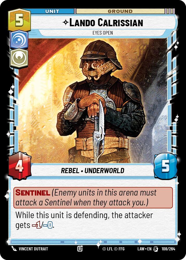 Star Wars: Unlimited A Lawless Time Lando Calrissian - Eyes Open 108/264 Special Near Mint