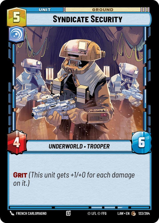Star Wars: Unlimited A Lawless Time Syndicate Security 123/264 Common Near Mint