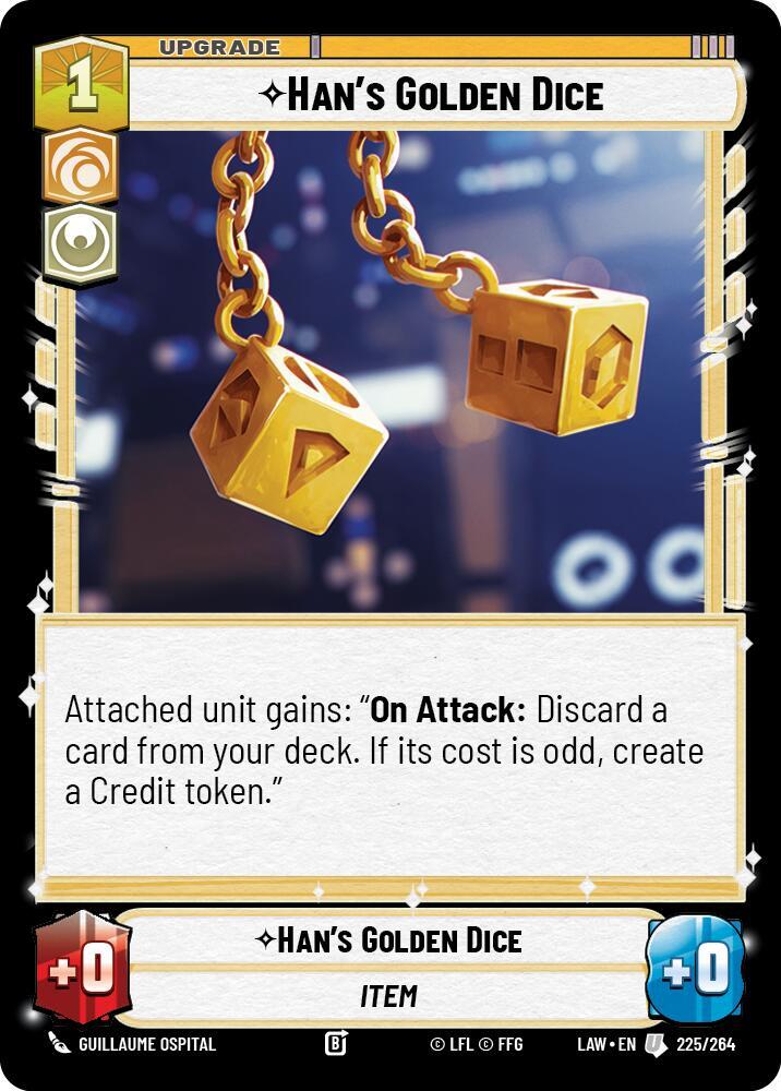 Star Wars: Unlimited A Lawless Time Han's Golden Dice 225/264 Uncommon Near Mint