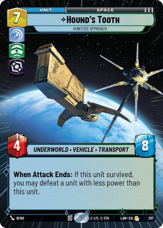 Star Wars: Unlimited A Lawless Time Hound's Tooth - Hunters' Approach (Hyperspace) 297 Rare Near Mint