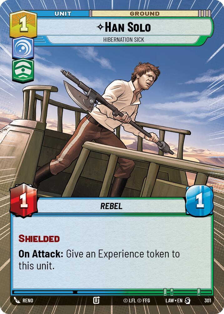 Star Wars: Unlimited A Lawless Time Han Solo - Hibernation Sick (Hyperspace) 301 Special Near Mint