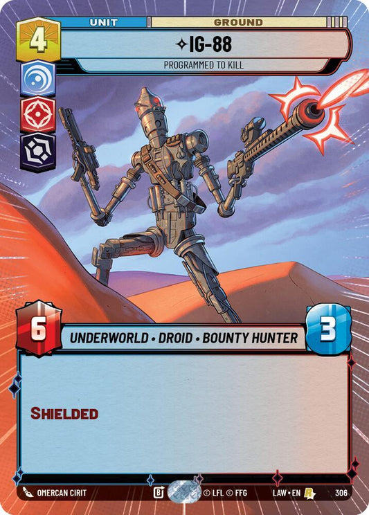 Star Wars: Unlimited A Lawless Time IG-88 - Programmed to Kill (Hyperspace) 306 Rare Near Mint