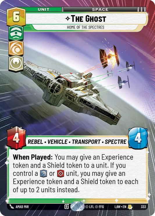 Star Wars: Unlimited A Lawless Time The Ghost - Home of the Spectres (Hyperspace) 333 Rare Near Mint