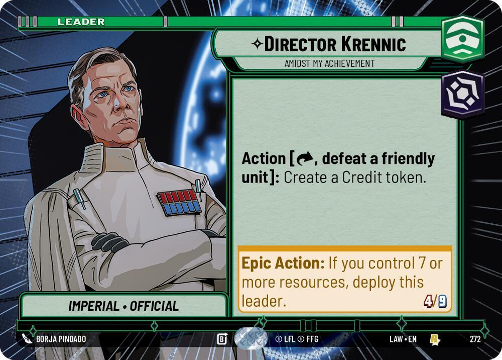 Star Wars: Unlimited A Lawless Time Director Krennic - Amidst My Achievement (Hyperspace) 272 Rare Near Mint