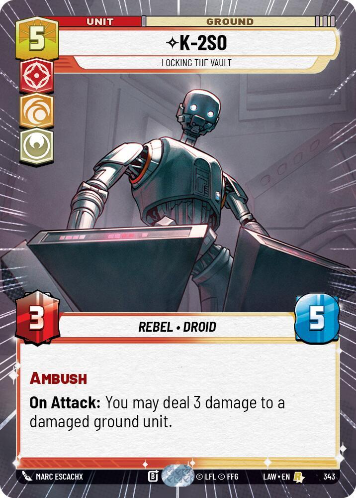 Star Wars: Unlimited A Lawless Time K-2S0 - Locking the Vault (Hyperspace) 343 Rare Near Mint