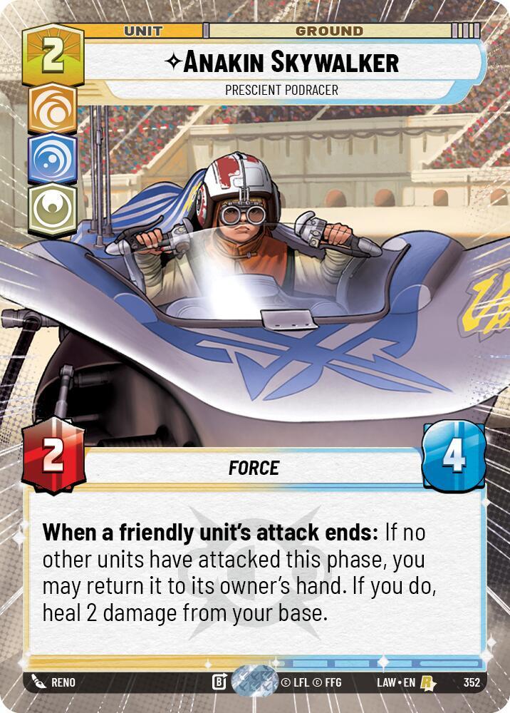 Star Wars: Unlimited A Lawless Time Anakin Skywalker - Prescient Podracer (Hyperspace) 352 Rare Near Mint