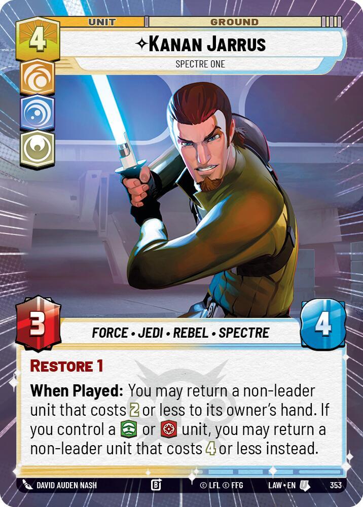 Star Wars: Unlimited A Lawless Time Kanan Jarrus - Spectre One (Hyperspace) 353 Uncommon Near Mint