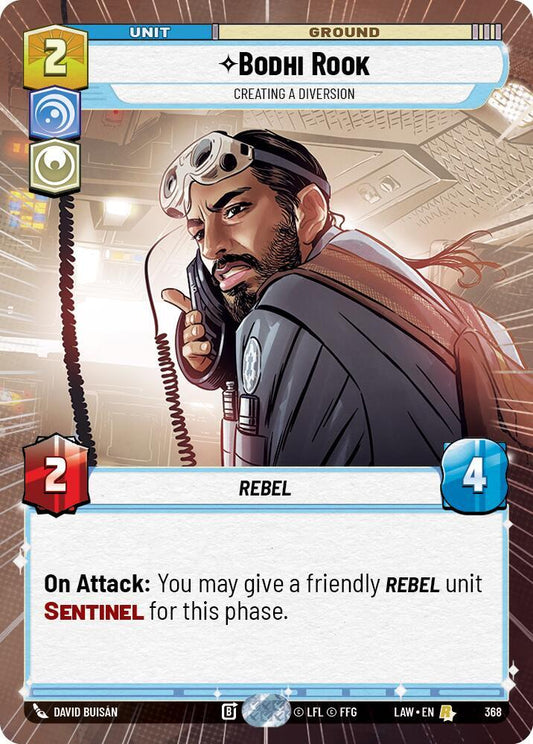 Star Wars: Unlimited A Lawless Time Bodhi Rook - Creating a Diversion (Hyperspace) 368 Rare Near Mint