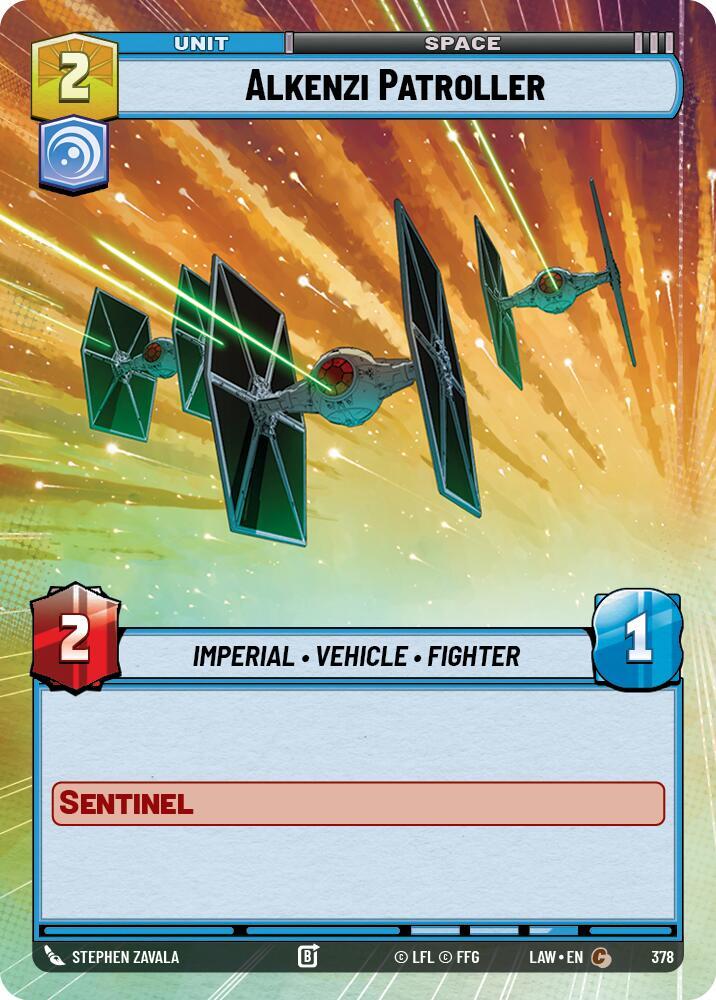 Star Wars: Unlimited A Lawless Time Alkenzi Patroller (Hyperspace) 378 Common Near Mint