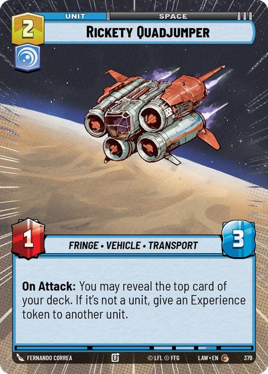Star Wars: Unlimited A Lawless Time Rickety Quadjumper (Hyperspace) 379 Common Near Mint