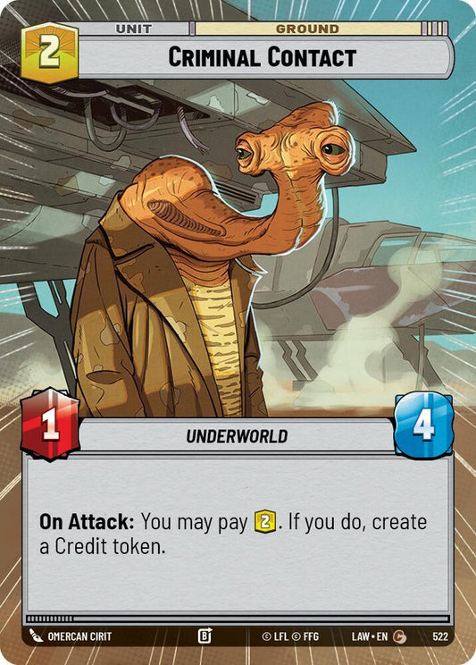 Star Wars: Unlimited A Lawless Time Criminal Contact (Hyperspace) 522 Common Near Mint