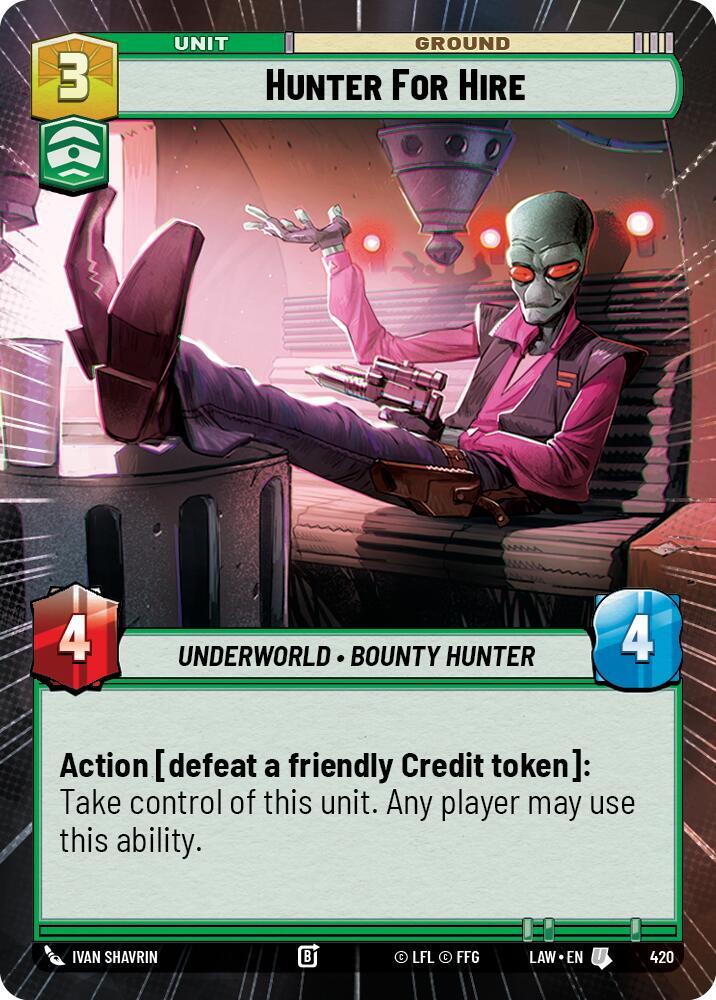 Star Wars: Unlimited A Lawless Time Hunter for Hire (Hyperspace) 420 Uncommon Near Mint