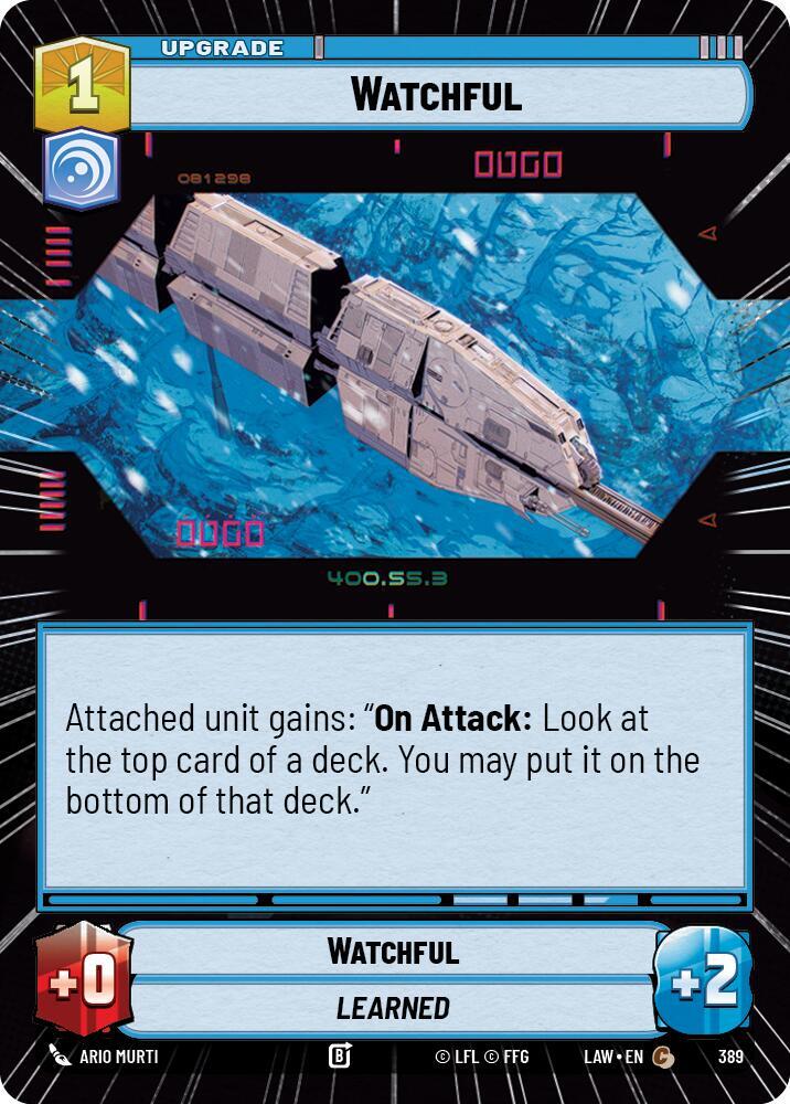 Star Wars: Unlimited A Lawless Time Watchful (Hyperspace) 389 Common Near Mint