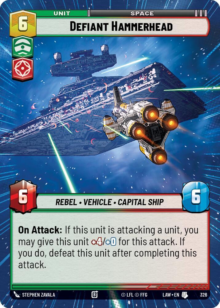 Star Wars: Unlimited A Lawless Time Defiant Hammerhead (Hyperspace) 326 Uncommon Near Mint
