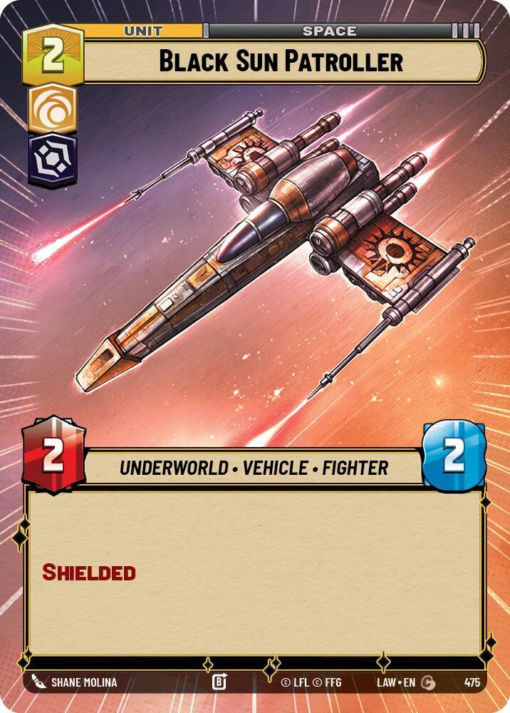 Star Wars: Unlimited A Lawless Time Black Sun Patroller (Hyperspace) 475 Common Near Mint