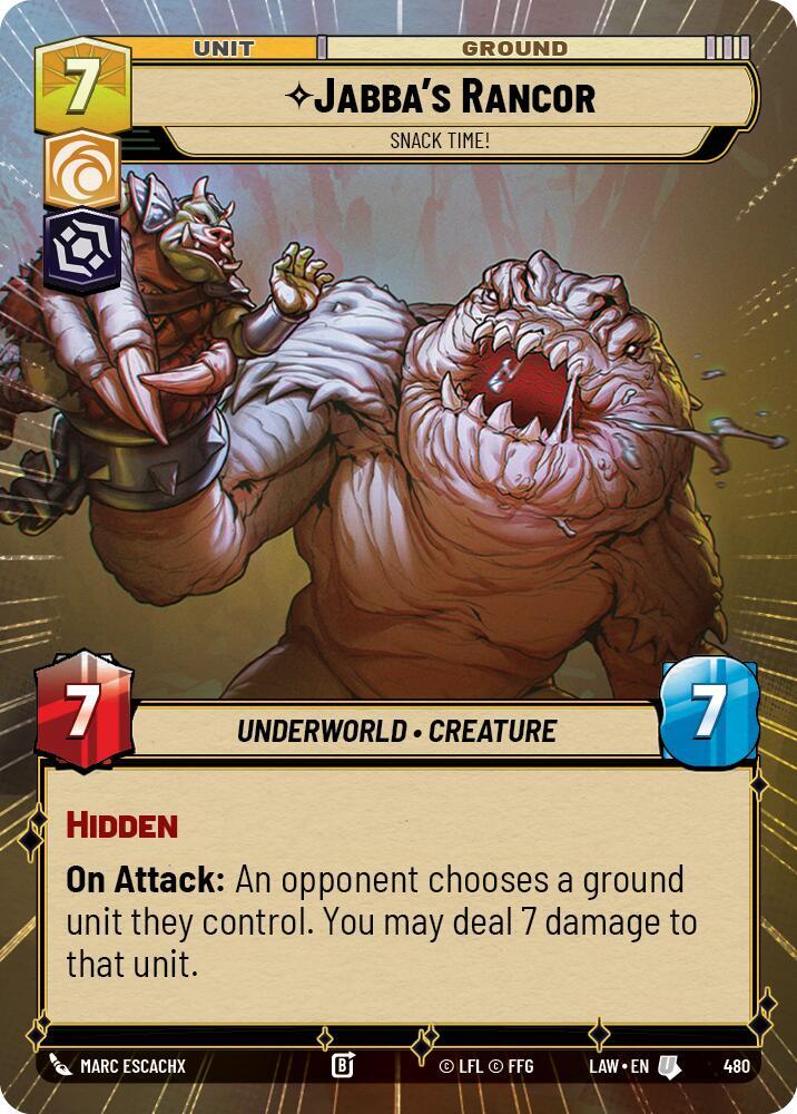 Star Wars: Unlimited A Lawless Time Jabba's Rancor - Snack Time! (Hyperspace) 480 Uncommon Near Mint