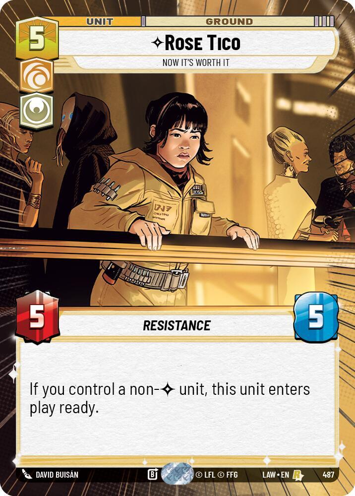 Star Wars: Unlimited A Lawless Time Rose Tico - Now It's Worth It (Hyperspace) 487 Rare Near Mint