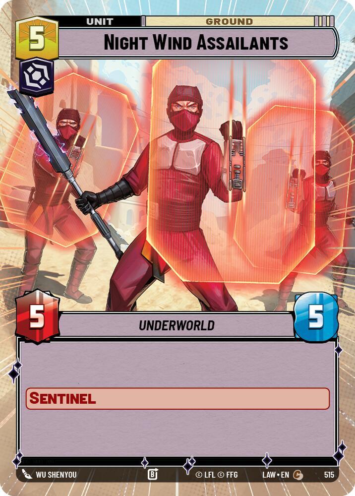 Star Wars: Unlimited A Lawless Time Night Wind Assailants (Hyperspace) 515 Common Near Mint
