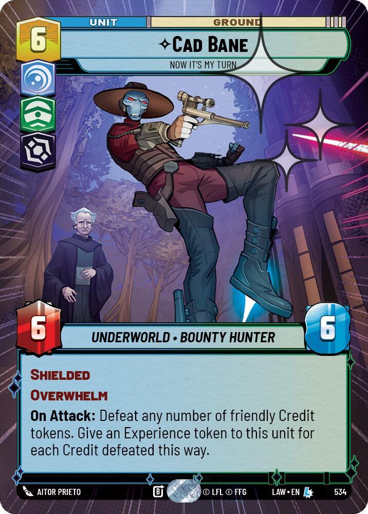 Star Wars: Unlimited A Lawless Time Cade Bane - Now It's My Turn (Hyperspace Foil) 534 Legendary Near Mint Foil