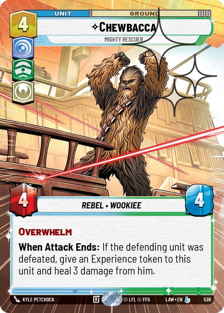 Star Wars: Unlimited A Lawless Time Chewbacca - Mighty Rescuer (Hyperspace Foil) 536 Legendary Near Mint Foil