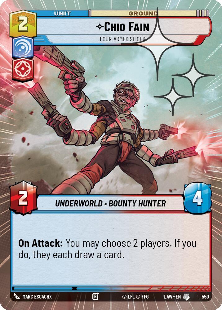 Star Wars: Unlimited A Lawless Time Chio Fain - Four-Armed Slicer (Hyperspace Foil) 550 Uncommon Near Mint Foil