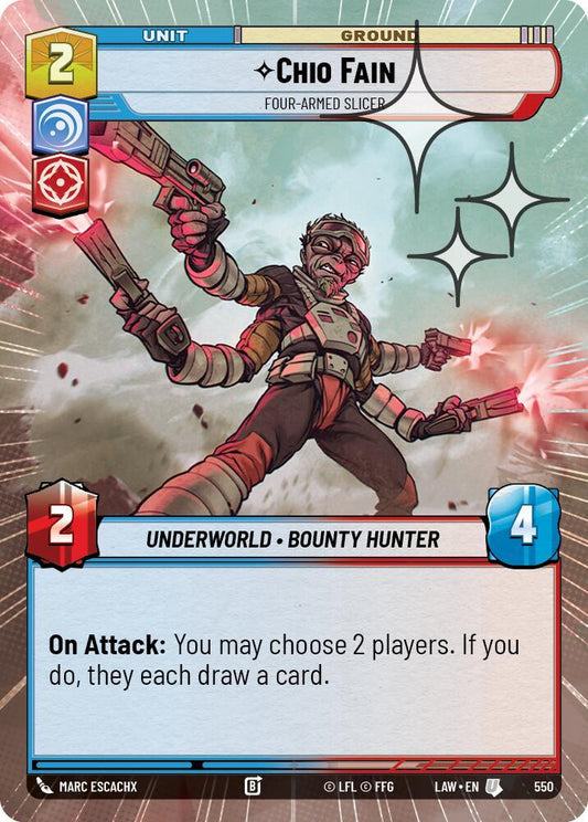 Star Wars: Unlimited A Lawless Time Chio Fain - Four-Armed Slicer (Hyperspace Foil) 550 Uncommon Near Mint Foil