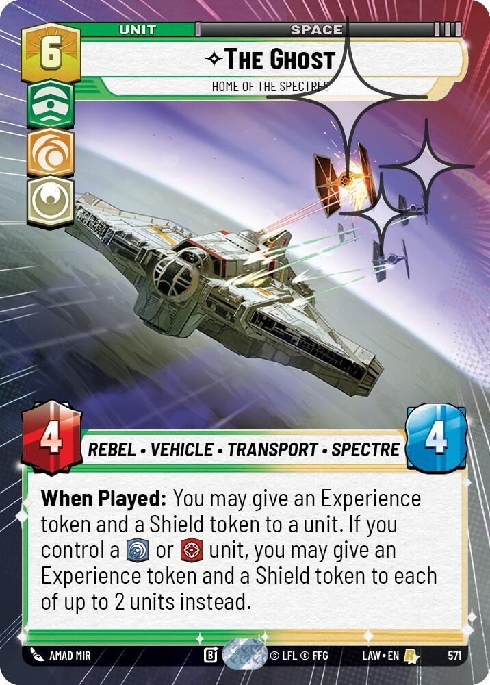 Star Wars: Unlimited A Lawless Time The Ghost - Home of the Spectres (Hyperspace Foil) 571 Rare Near Mint Foil