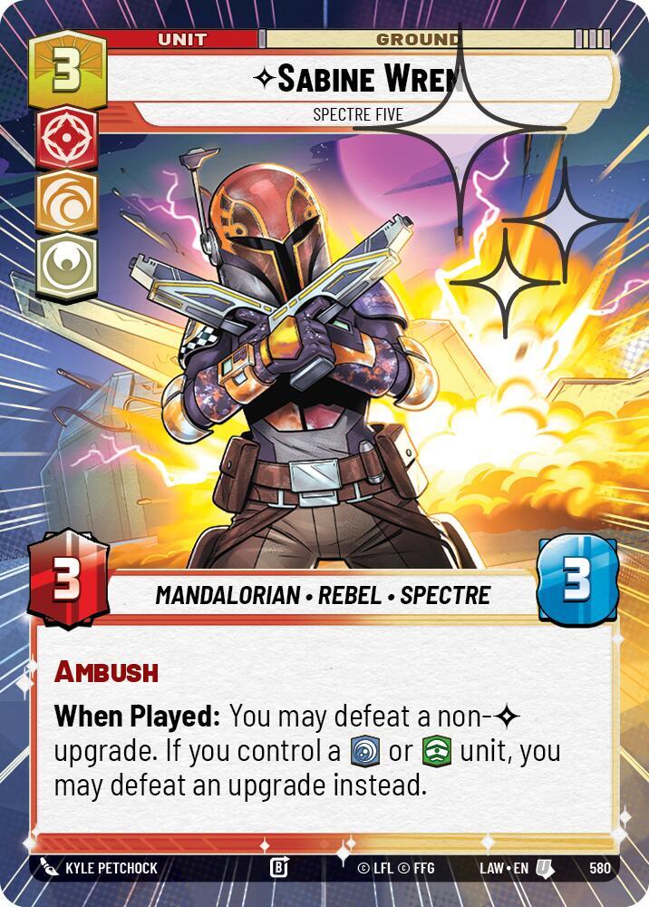 Star Wars: Unlimited A Lawless Time Sabine Wren - Spectre Five (Hyperspace Foil) 580 Uncommon Near Mint Foil