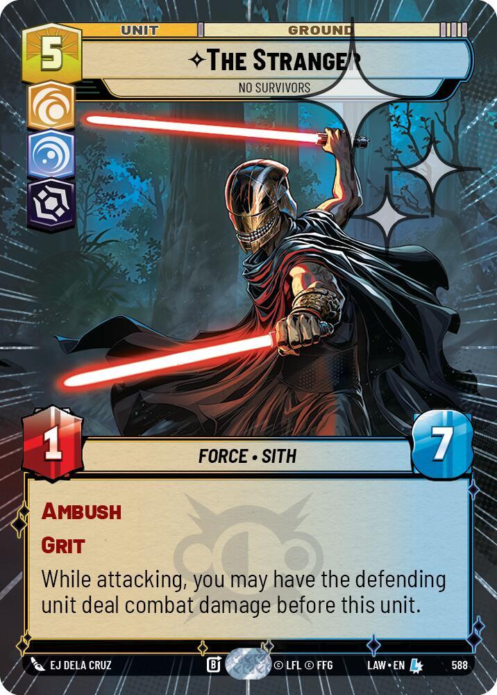 Star Wars: Unlimited A Lawless Time The Stranger - No Survivors (Hyperspace Foil) 588 Legendary Near Mint Foil