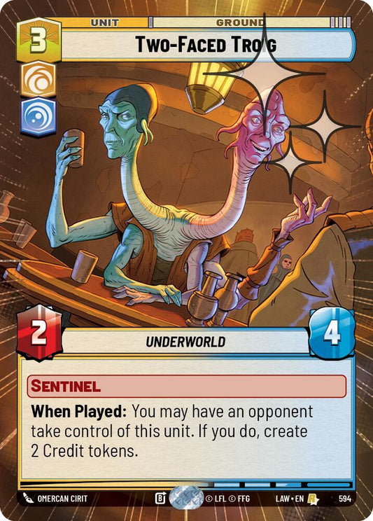 Star Wars: Unlimited A Lawless Time Two-Faced Troig (Hyperspace Foil) 594 Rare Near Mint Foil