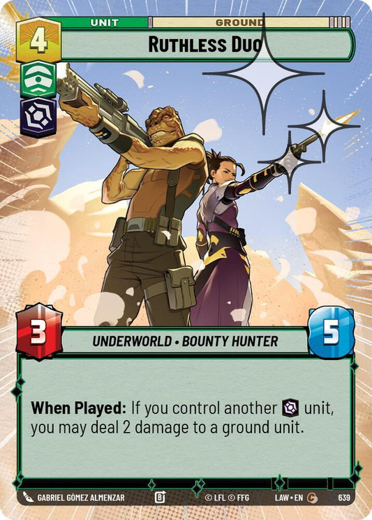 Star Wars: Unlimited A Lawless Time Ruthless Duo (Hyperspace Foil) 639 Common Near Mint Foil