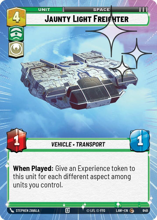 Star Wars: Unlimited A Lawless Time Jaunty Light Frieghter (Hyperspace Foil) 649 Common Near Mint Foil