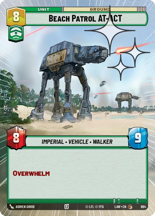 Star Wars: Unlimited A Lawless Time Beach Patrol AT-ACT (Hyperspace Foil) 664 Common Near Mint Foil