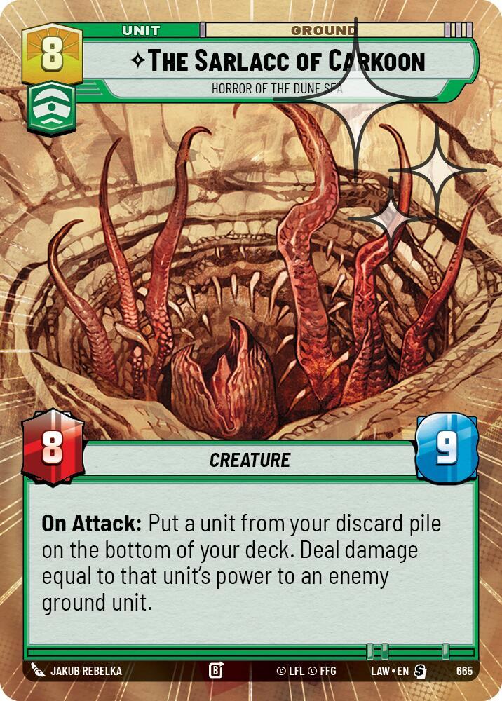 Star Wars: Unlimited A Lawless Time The Sarlacc of Carkoon - Horror of the Dune Sea (Hyperspace Foil) 665 Special Near Mint Foil