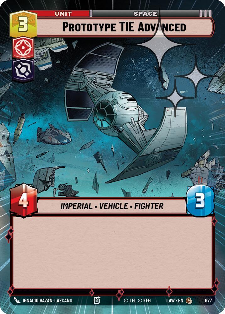 Star Wars: Unlimited A Lawless Time Prototype TIE Advanced (Hyperspace Foil) 677 Common Near Mint Foil