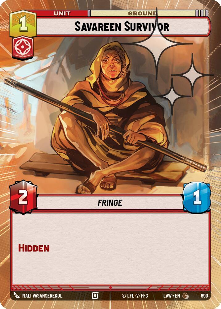 Star Wars: Unlimited A Lawless Time Savareen Survivor (Hyperspace Foil) 690 Common Near Mint Foil