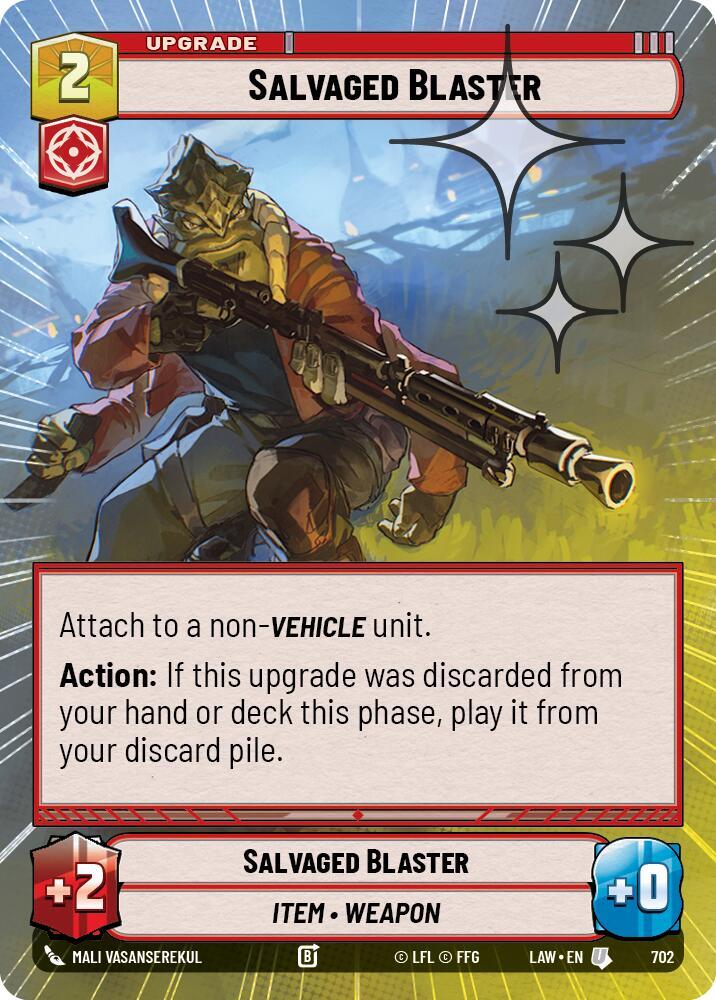 Star Wars: Unlimited A Lawless Time Salvaged Blaster (Hyperspace Foil) 702 Uncommon Near Mint Foil