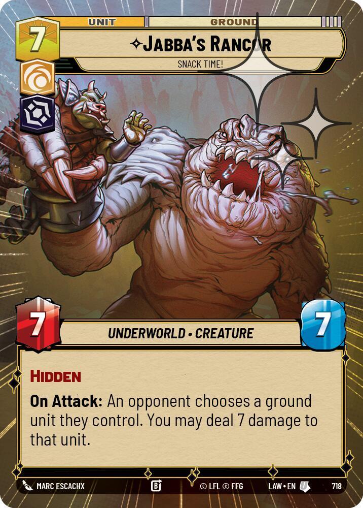 Star Wars: Unlimited A Lawless Time Jabba's Rancor - Snack Time! (Hyperspace Foil) 718 Uncommon Near Mint Foil