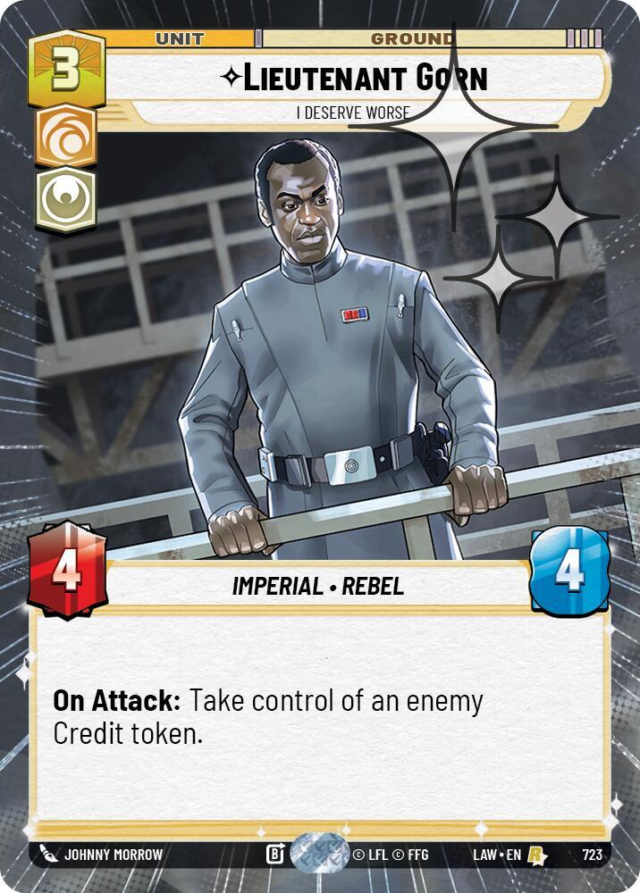 Star Wars: Unlimited A Lawless Time Lieutenant Gorn - I Deserve Worse (Hyperspace Foil) 723 Rare Near Mint Foil