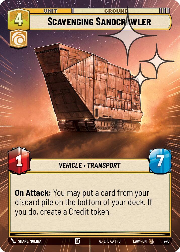 Star Wars: Unlimited A Lawless Time Scavenging Sandcrawler (Hyperspace Foil) 740 Common Near Mint Foil